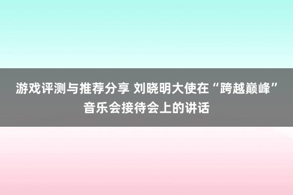 游戏评测与推荐分享 刘晓明大使在“跨越巅峰”音乐会接待会上的讲话