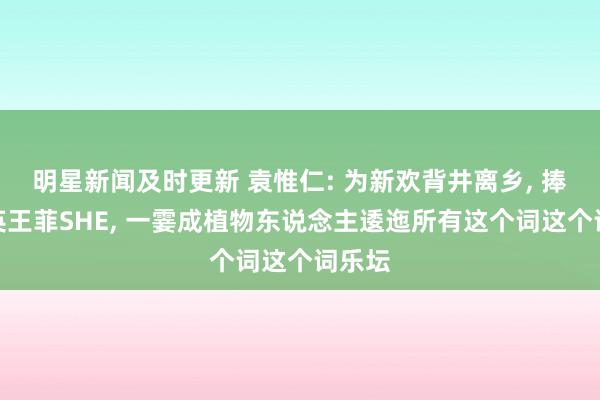 明星新闻及时更新 袁惟仁: 为新欢背井离乡, 捧红那英王菲SHE, 一霎成植物东说念主逶迤所有这个词这个词乐坛