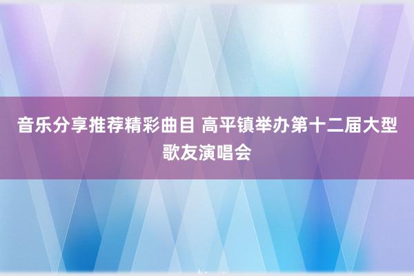 音乐分享推荐精彩曲目 高平镇举办第十二届大型歌友演唱会